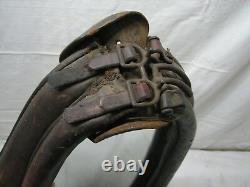 Vintage Leather Horse Collar Harness Wall Mirror Equestrian Tack Hames Stable