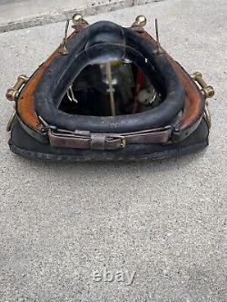 Vintage Leather Horse Collar Harness with Mirror, Wood and Brass Accents
