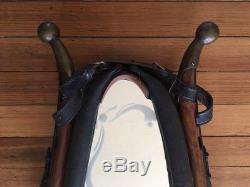 Vintage Leather Horse Collar Mirror Rustic Farm Ranch Cabin Decor Large 29X20