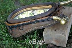 Vintage Leather Horse Collar Mirror with Hames and Show Rings decorative decor