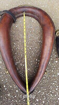 Vintage Leather Horse Collar w Brass Hames Fittings Straps MAGNIFICENT