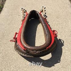 Vintage Leather Horse Mule OX Collar Yoke & Metal Harness Ready For Mirror