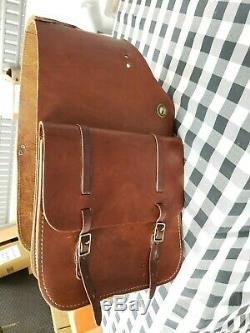 Vintage Leather Horse Saddlebags High Quality Brass DbleBkle Western Saddle Bags