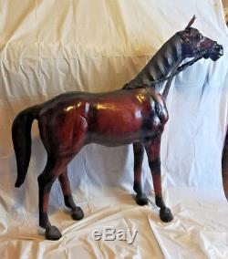 Vintage Leather Horse Sculpture Statue 40, Abercrombie & Fitch