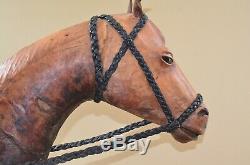 Vintage Leather Horse Statue Abercrombie Fitch Sculpture Figure 44 Large HUGE