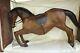 Vintage Leather Horse Statue Brown Large Horse With Glass Eyes Egyptian Handmade