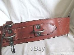 Vintage Leather Horse TRAINING SURCINGLE with Crupper Harness Racing Saddle