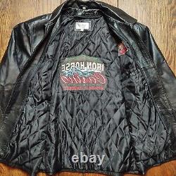 Vintage Leather Men's S Iron Horse Casino Auburn & Everett Black Leather Jacket