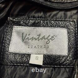 Vintage Leather Men's S Iron Horse Casino Auburn & Everett Black Leather Jacket