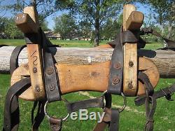 Vintage Leather Pack Saddle Sawbuck Tack American Western Cowboy Donkey Horse