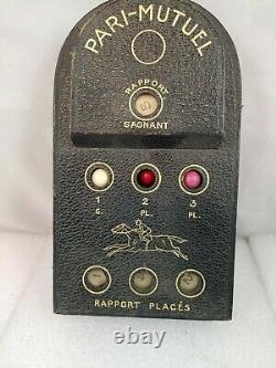 Vintage Leather Pari-Mutuel Trifecta Horse Race Game Rapport Gagnant RARE (F1)
