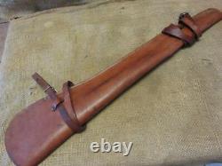 Vintage Leather Rifle Scabbard Case Cavalry Antique Horse Hunting Hunt 10529