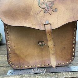 Vintage Leather Saddle Bags Horse Motorcycle Chopper Harley Custom Hand Made