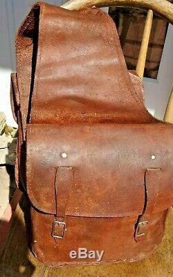 Vintage Leather Saddlebags Western Horse Motorcycle