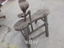 Vintage Leather Stitching Horse Pony steel 4 Clamp and stand