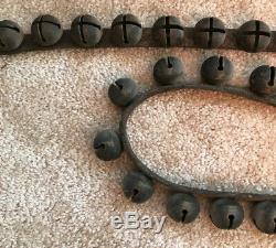 Vintage Leather Strap Of 48 Sleigh Bells Horse Jingle G. W. TUCKER 1878 92