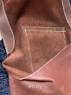 Vintage Leather Western Cowboy Horse Riding Chaps with Fringe Leather Size Small