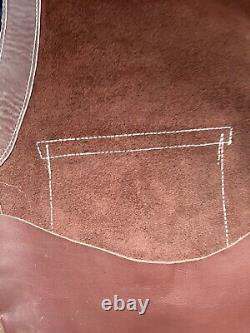 Vintage Leather Western Cowboy Horse Riding Chaps with Fringe Leather Size Small