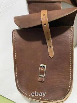 Vintage Leather Western Saddle Bags with Buckles for Horse Riding 36 x 11