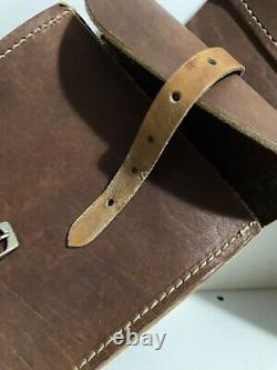 Vintage Leather Western Saddle Bags with Buckles for Horse Riding 36 x 11