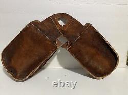 Vintage Leather Western Saddle Bags with Buckles for Horse Riding 36 x 11