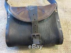 Vintage Leather & Wood Saddle Bag Satchel Antique Horse Western Purse 9713
