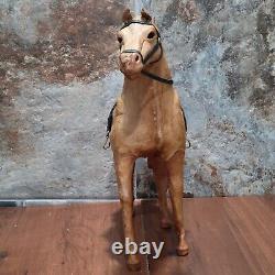 Vintage Leather Wrapped Horse Equine Statue Figurine Home Decor