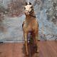 Vintage Leather Wrapped Horse Equine Statue Figurine Home Decor