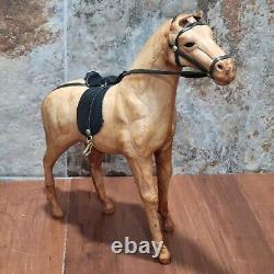 Vintage Leather Wrapped Horse Equine Statue Figurine Home Decor