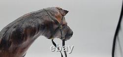 Vintage Leather Wrapped Horse Figure Figurine Statues Antique Equestrian Lot 3