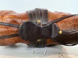 Vintage Leather Wrapped Horse Wearing Saddle Figurine