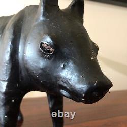 Vintage Leather Wrapped Pig Small Black