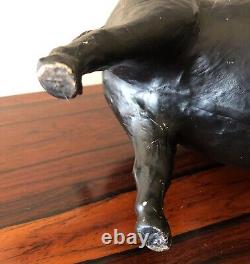 Vintage Leather Wrapped Pig Small Black