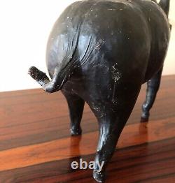 Vintage Leather Wrapped Pig Small Black