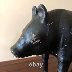 Vintage Leather Wrapped Pig Small Black