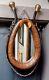 Vintage Leather and Brass Horse Collar Wall Mirror Decor