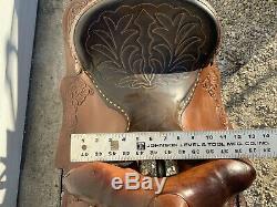 Vintage Leather stitched Western Horse Saddle w Tooling Orrville