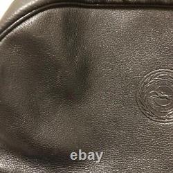 Vintage Longchamp Leather Handbag Shoulder Bag Black Horse Logo Made in France