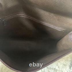 Vintage Longchamp Leather Shoulder Bag Crossbody Brown Horse Logo France