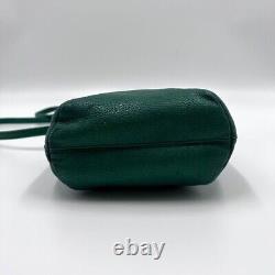 Vintage Longchamp Leather Shoulder Bag Crossbody Green Horse Logo