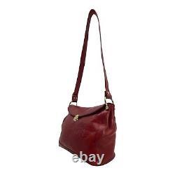 Vintage MARINO ORLANDI Leather Shoulder Bag Embossed Handbag ITALY RED EVC