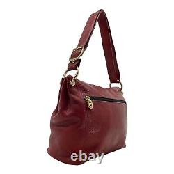 Vintage MARINO ORLANDI Leather Shoulder Bag Embossed Handbag ITALY RED EVC