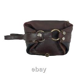 Vintage MARINO ORLANDI Leather Sling Bag Embossed Bucket Handbag ITALY BLACK EVC