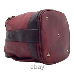 Vintage MARINO ORLANDI Leather Sling Bag Embossed Bucket Handbag ITALY RED EVC