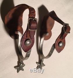 Vintage Marked McChesney Spurs Leather Western Horse BARRIE CHASE COLLECTION