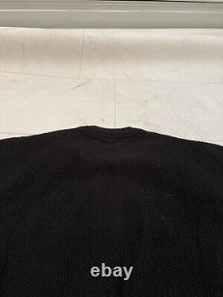 Vintage Marsha De Arriaga Black Leather Equestrian Arcylic Patchwork Sweater XL