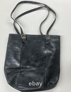 Vintage Marsha De Arriaga Colombia Leather Equestrian Horse Black Tote Bag Purse