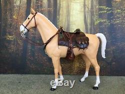 Vintage Marx Horse Thunderbolt with real leather cavalry saddle by Ben's