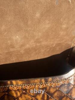 Vintage Master Hand-Tooled Genuine Leather Purse Hand bag Over Shoulder Horse