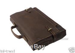 Vintage Men Crazy Horse Leather Messenger Bag shoulder bag Crossbody Briefcase 4